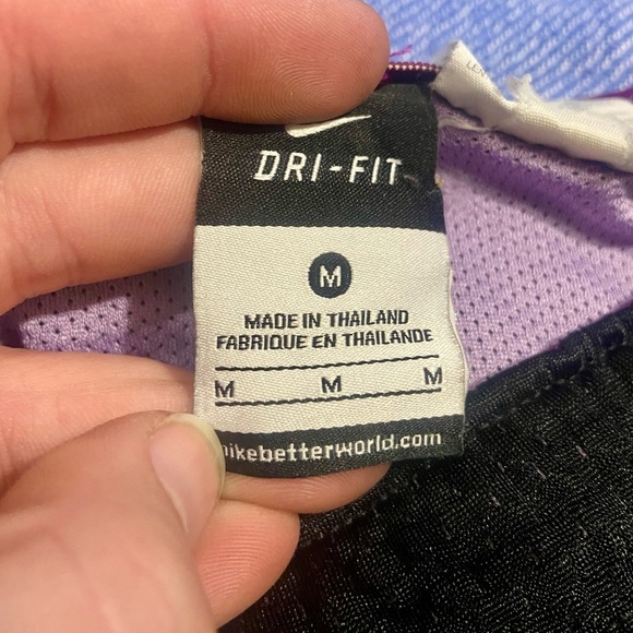 Nike Women's Black and Purple Athletic Shorts - Picture 3 of 6